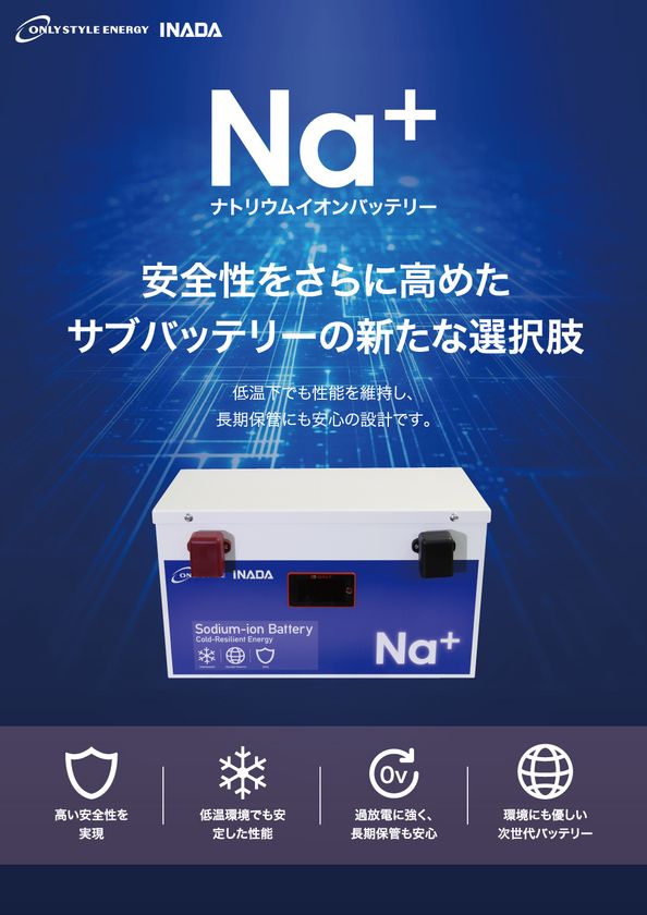 オンリースタイルエナジー×イナダ、
車載向けナトリウムイオン電池を共同発表