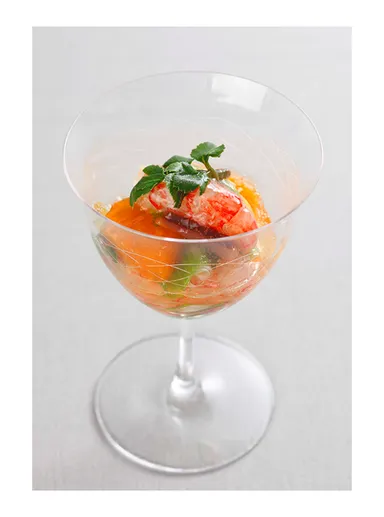 魚介とオレンジの酢の物 カクテルサラダ風