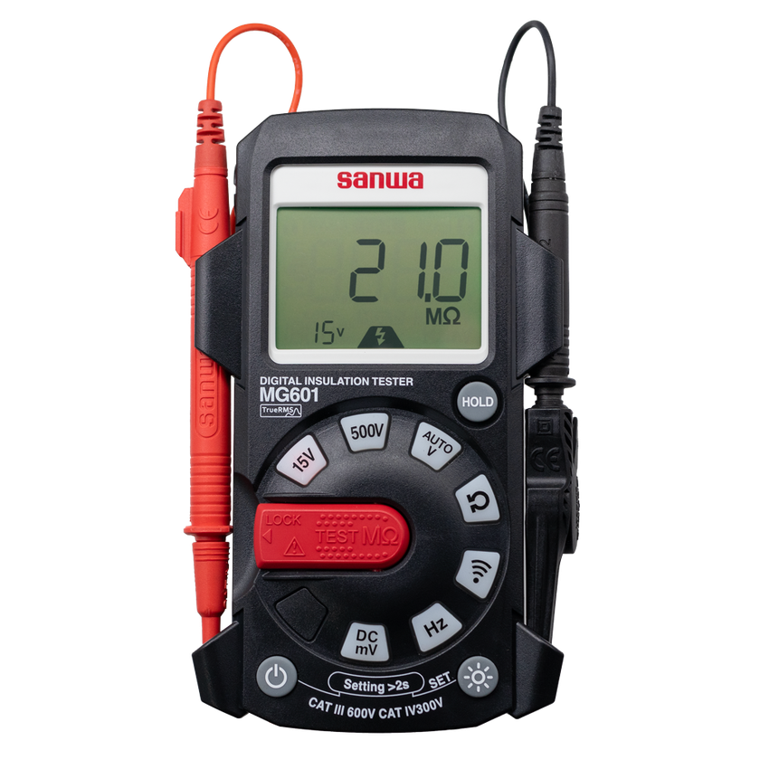 デジタル絶縁抵抗計「MG601」を販売開始　
エレベータの絶縁抵抗測定に対応する15V／500Vテスト電圧を搭載