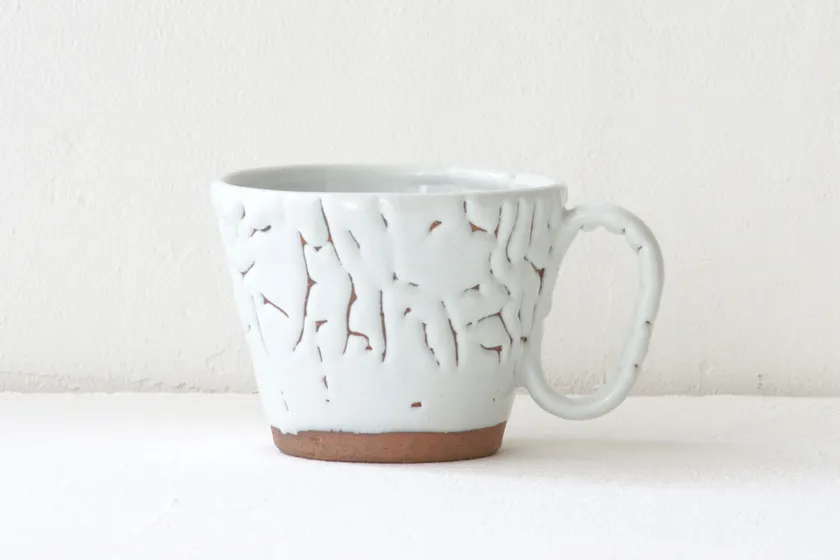 生涯を添い遂げるマグ 萩焼 光彩庵 鬼萩 白萩釉