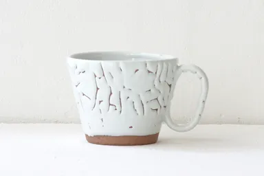 生涯を添い遂げるマグ 萩焼 光彩庵 鬼萩 白萩釉