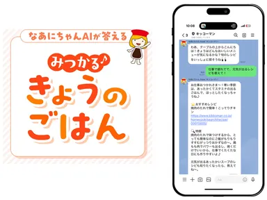 「みつかる♪きょうのごはん」のレシピ提案サービスのデモ画面