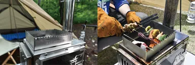 プレミアムセットには「グリルプレート」と「串焼き台」が付属