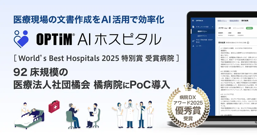 整形外科専門病院初※1、病院向け生成AI搭載サービス「OPTiM AI ホスピタル」を橘病院がPoC導入