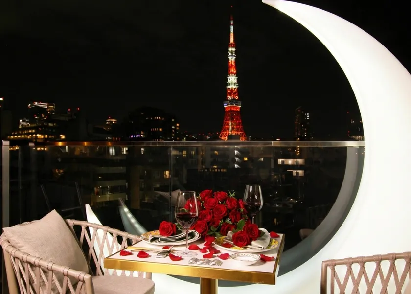 テラス席からの東京タワー眺望