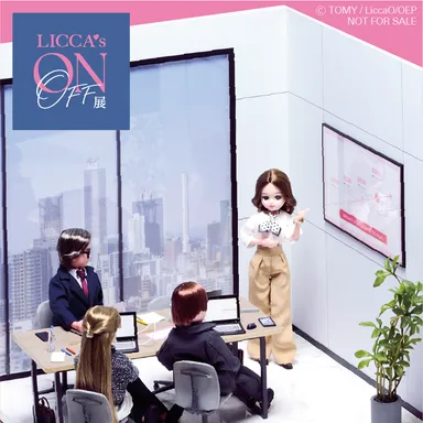 キラキラオフィスでばっちりプレゼンをする「リカちゃん」ステッカー