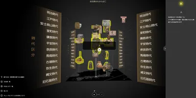 みどころキューブ「文化財のたからばこ」　体験画面