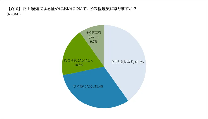 路上喫煙の煙やにおいに対する印象