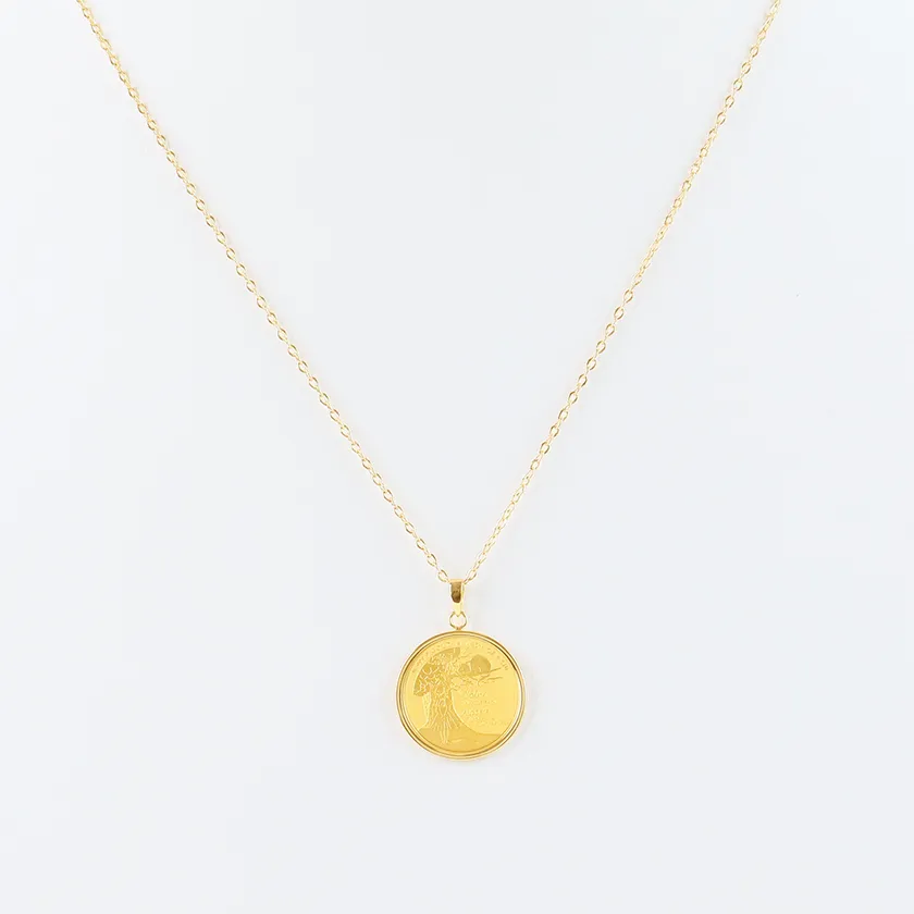 ステンレスチェーン付き純金コイン