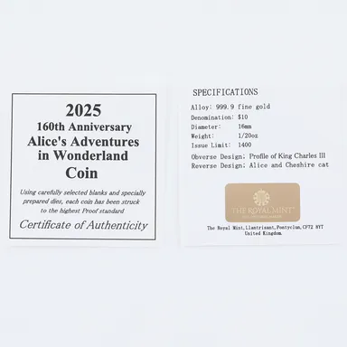 ロイヤルミント製造証明書