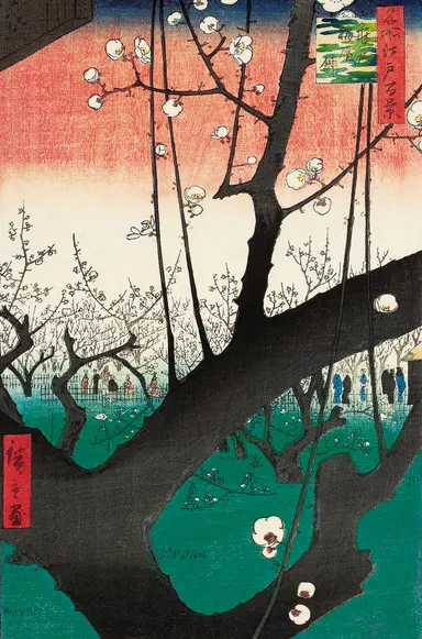 (4)名所江戸百景　亀戸梅屋舗