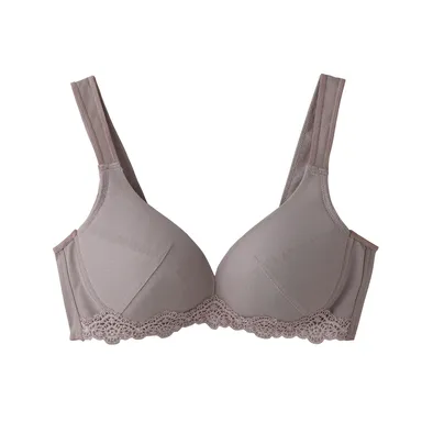 KIREILABO　肌側綿100％ノンワイヤーブラジャー（ローズグレー）