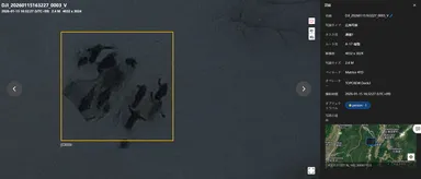 可視光カメラが捉えた遭難者　黄色枠の中