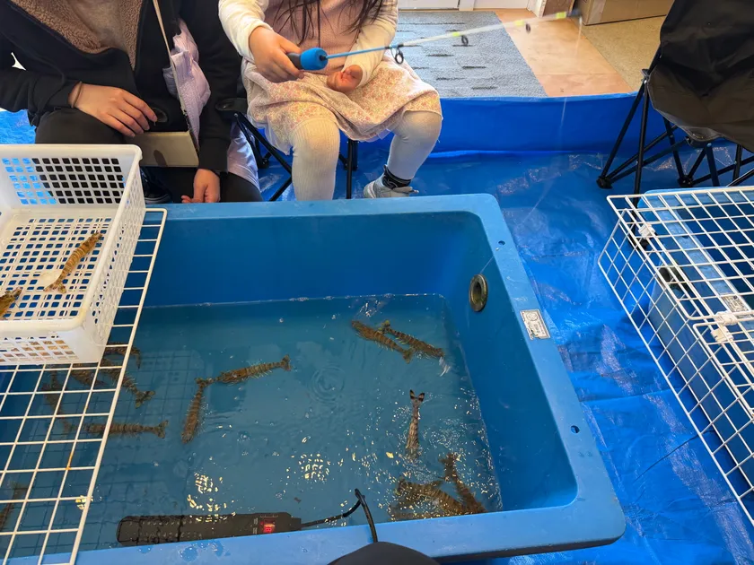 海老釣り体験の様子(2) ※写真は車海老