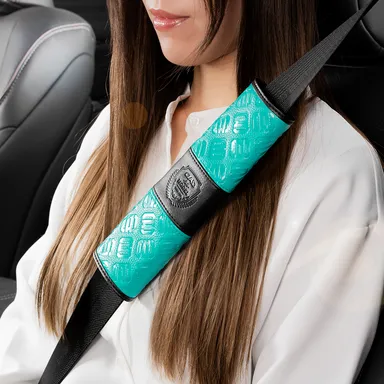 シートベルトパッドII SSモデル モノグラムレザーオーシャンブルー【HA750-01-01】