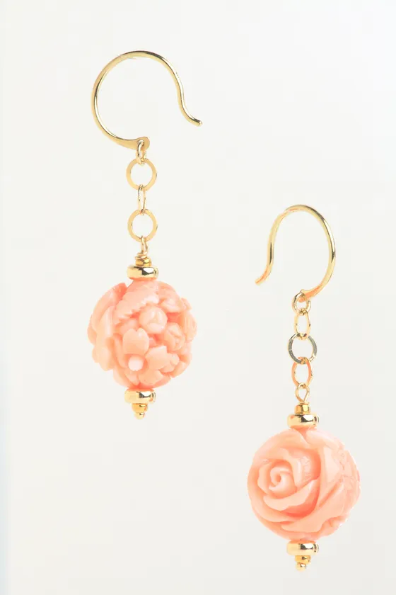 Hanakago bouquet 高知桃珊瑚ピアス