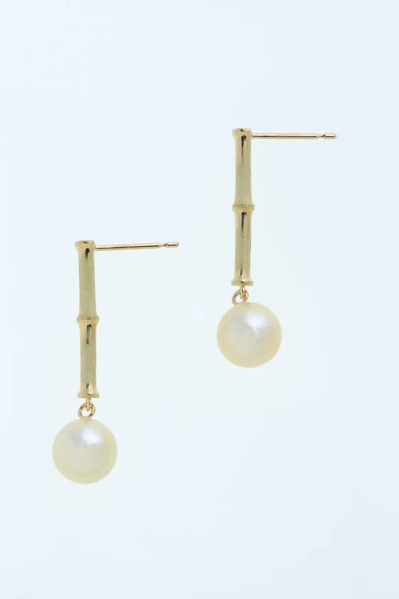 KAGUYA bamboo “Single” gold ピアス