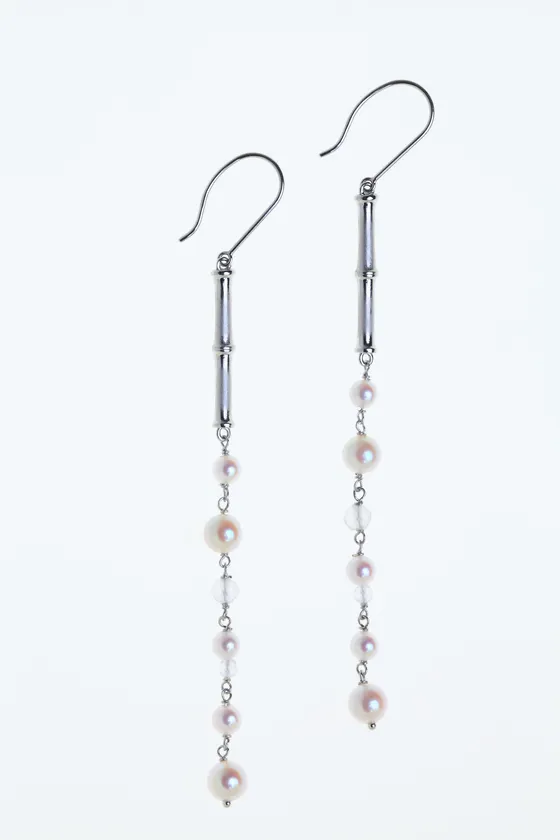 KAGUYA bamboo “dripping” platinum ピアス