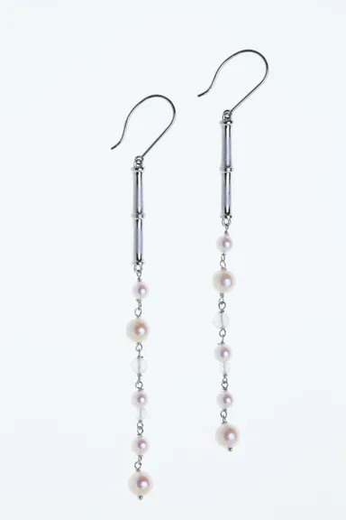 KAGUYA bamboo “dripping” platinum ピアス