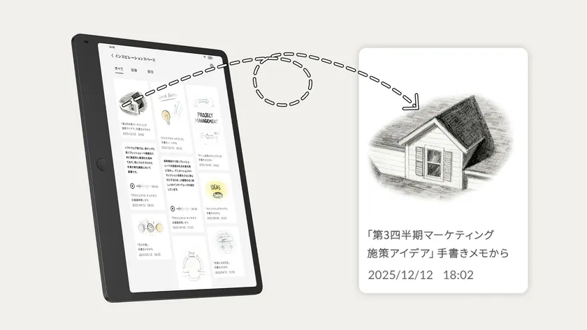 ひらめきを瞬時にストック「インスピレーションスペース」