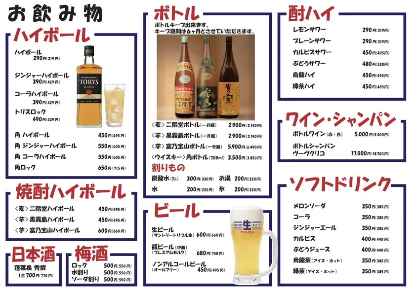 ドリンクメニュー1