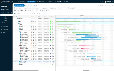 プロジェクト管理画面で計画・実績を一目で把握