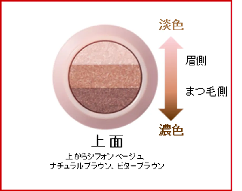 『グラデシャドウスティック(ブロッサムブラウン)』断面図