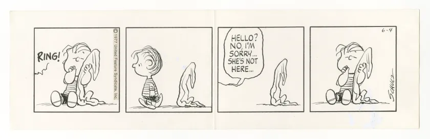 「ピーナッツ」原画 1977年6月4日 (C) Peanuts Worldwide LLC