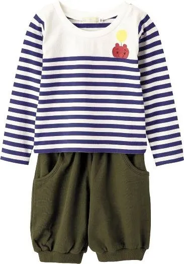 ティニーボーダーTシャツ＋パンプキンパンツ