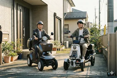 高齢者と若者が同じ特定小型原付を利用