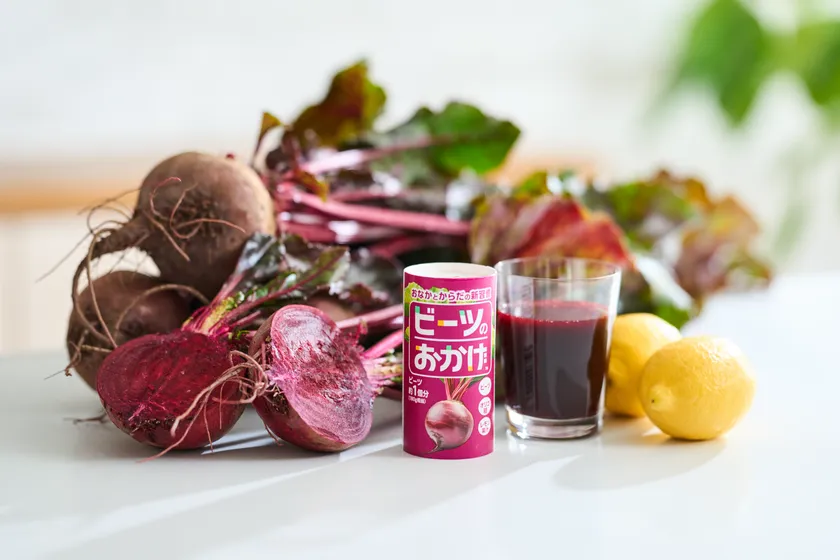 キッチンに並ぶ新鮮なビーツとビーツのおかげ