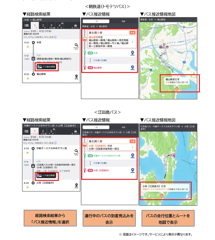 バス接近情報画面
