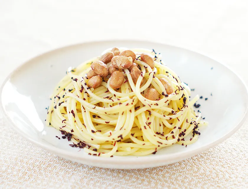 梅風味の納豆スナックパスタ