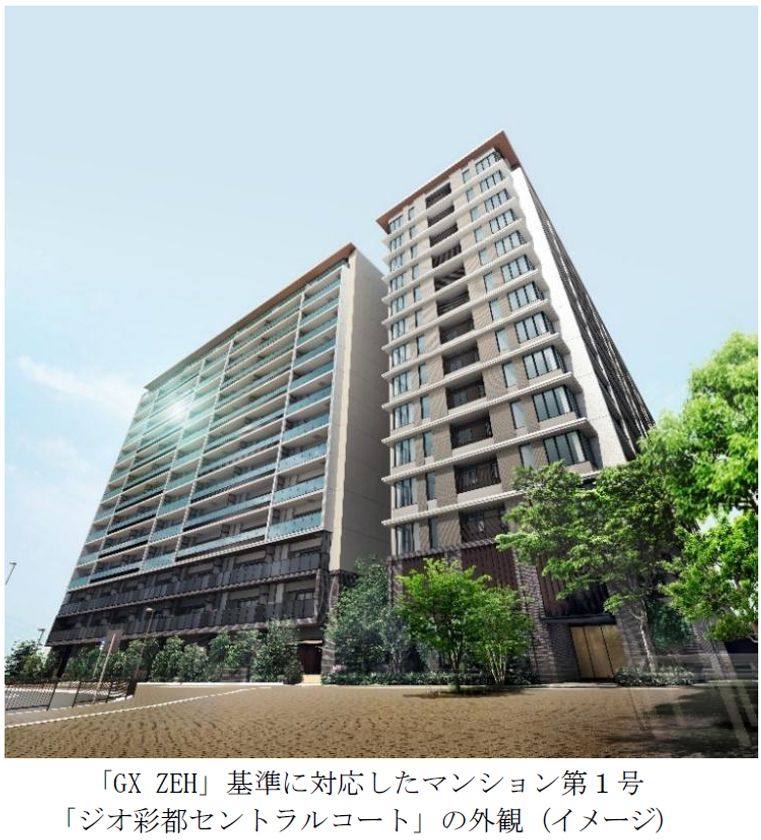 ～ 経済産業省が2027 年度より導入予定の
新しい環境基準「GX ZEH」に先進対応 ～
新築分譲マンション〈ジオ〉・
新築分譲戸建住宅〈ジオガーデン〉において
「GX ZEH」基準を「標準化」します