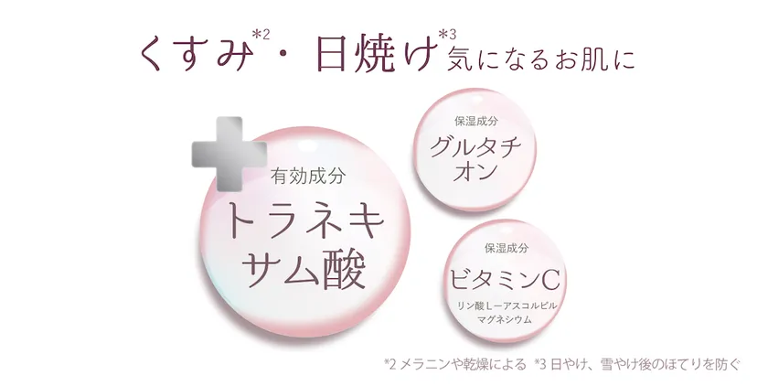 美白ケア有効成分トラネキサム酸&サポート保湿成分配合