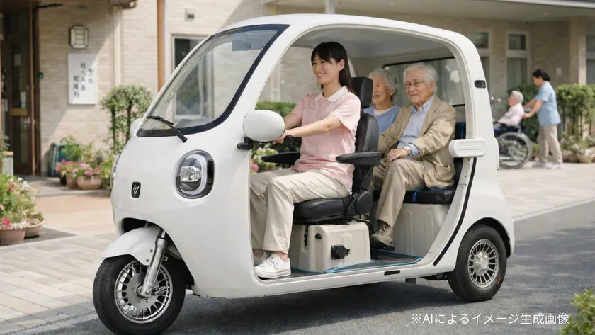 ビベルCOCO 介護施設にて使用している様子 AI生成によるイメージ画像