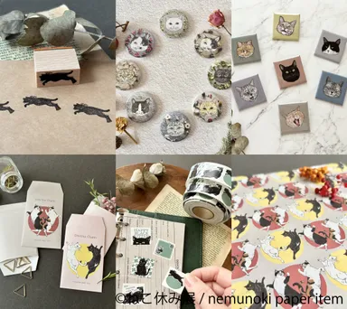 ねこ休み展　グッズ：nemunoki paper item