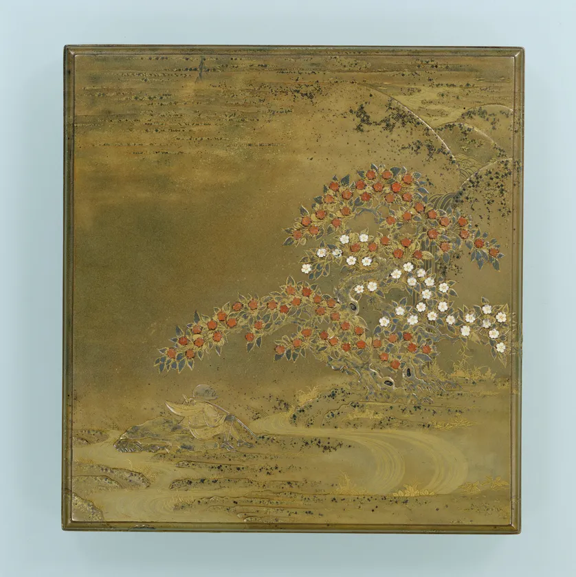 4. 桜西行蒔絵硯箱