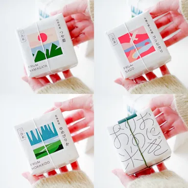 真空二合米(つや姫・コシヒカリ・ゆめぴりか・おにぎりのお米)各770円(税込)