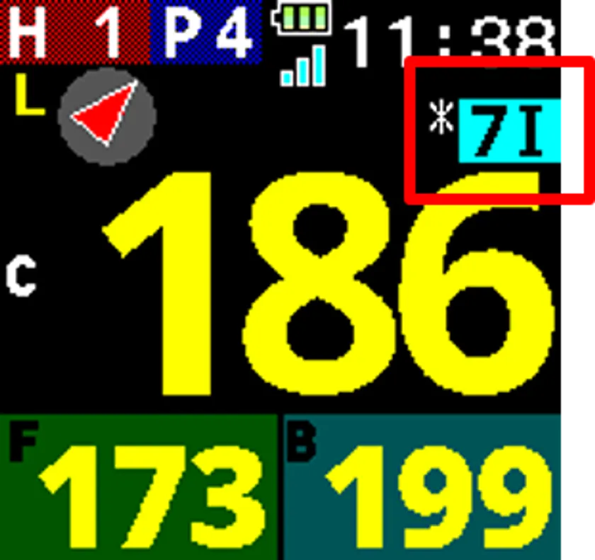 Shot Trackerを付けているクラブを持つと、端末が番手を自動で認識します