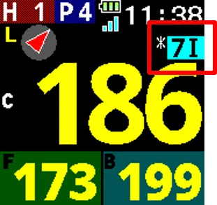 Shot Trackerを付けているクラブを持つと、端末が番手を自動で認識します