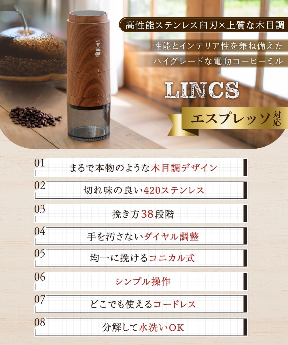 毎日のコーヒーが変わる！39段階に調整できる電動コーヒーミル