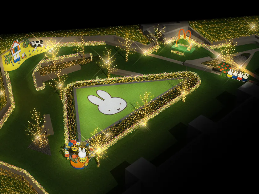 「miffy’s joyful garden」の全景ライトアップイメージ(1)