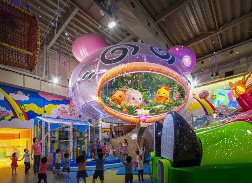 「夢のプロジェクションマッピングショー
～恐竜と一緒に・ぴょんぴょんダンス～」が
3月20日おやつタウンに新登場！