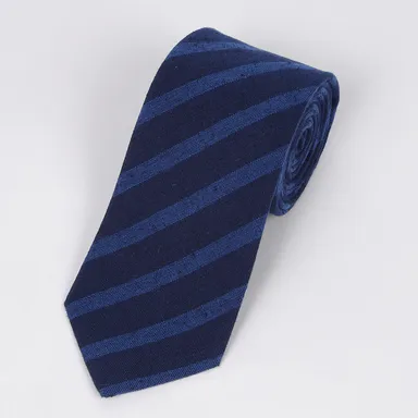 【伊呂波縞-紺ブルー】久留米絣ネクタイKimonissimo