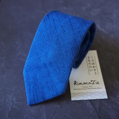 【瑠璃ブルー】久留米絣ネクタイKimonissimo