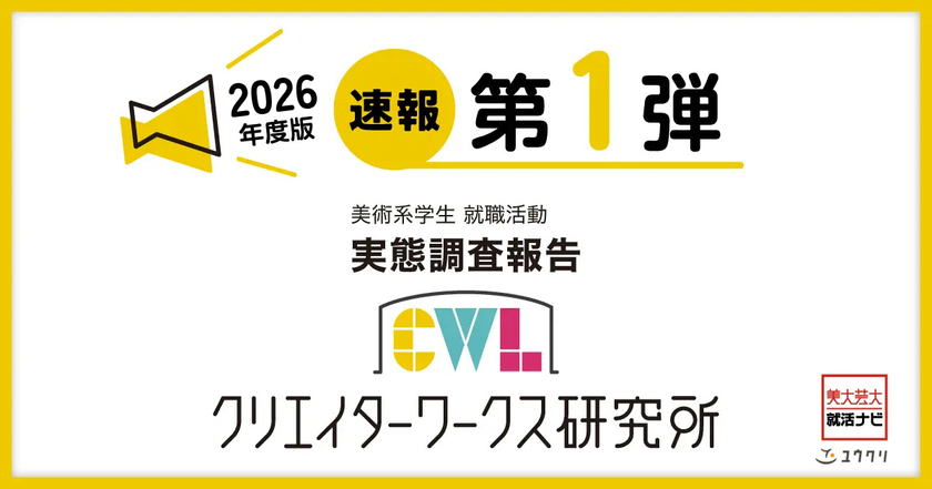 調査速報 第1弾!クリエイターワークス研究所
【26年卒美術系学生就活実態調査】
美術系学生は「収入重視」で就職先を選ぶ!
昨対比22.8ポイント増で1位に