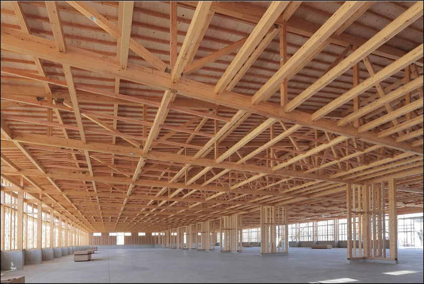 丹波篠山工場(木造建築/2022年建設時撮影)