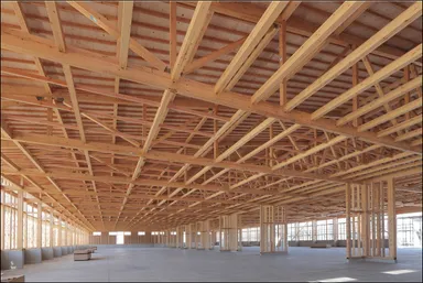 丹波篠山工場(木造建築／2022年建設時撮影)