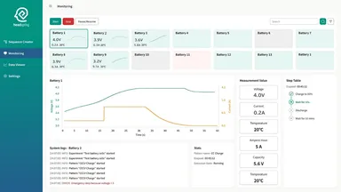 充放電ソフトウェア画面例